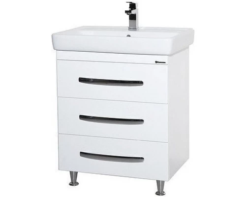 Тумба с раковиной белый глянец 60 см Bellezza Рокко 4635309660011 + 4620000148562
