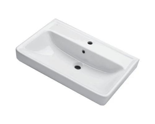 Тумба с раковиной бежевый глянец/белый глянец 70 см Bellezza Рокко 4635311670077 + 4620000148555