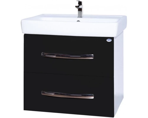 Тумба с раковиной черный глянец/белый глянец 70 см Bellezza Рокко 4635311670046 + 4620000148555