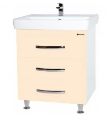 Тумба с раковиной бежевый глянец/белый глянец 70 см Bellezza Рокко 4635311660078 + 4620000148555