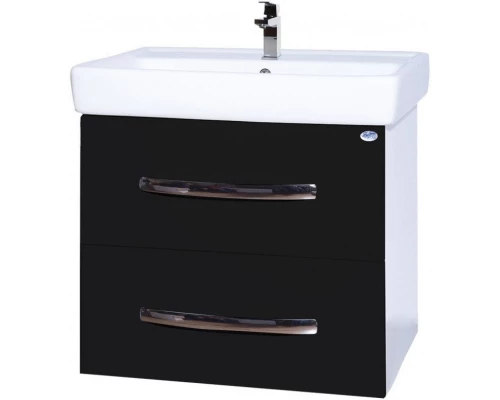 Тумба с раковиной черный глянец/белый глянец 80 см Bellezza Рокко 4635313670044 + 4620000148579