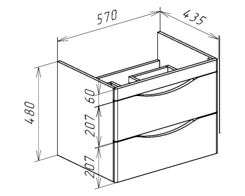 Тумба с раковиной капучино 60,5 см Bellezza Санриса 4630109180455 + 4690311076861