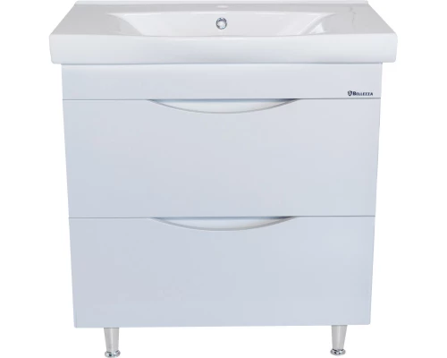 Тумба с раковиной белый глянец 80,5 см Bellezza Санриса 4630113660011 + 4690311076878