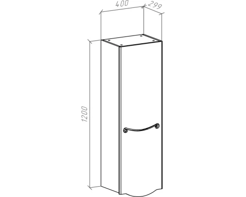 Пенал подвесной белый глянец R Bellezza Сесилия 4629705181010