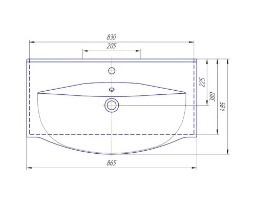 Тумба с раковиной капучино 86,5 см Bellezza Сесилия 4639714110451 + 4640021060780