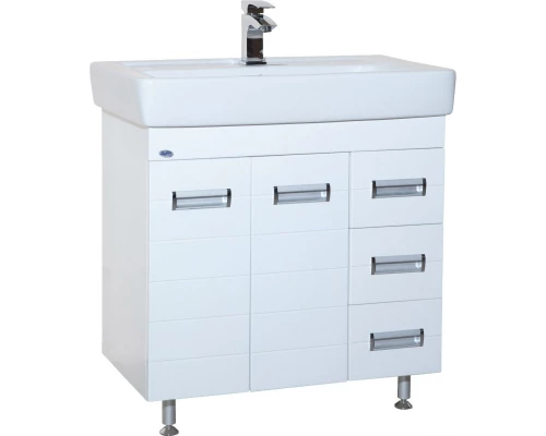 Тумба с раковиной белый глянец 80 см Bellezza Сиена 4633913080010 + 4620000148579