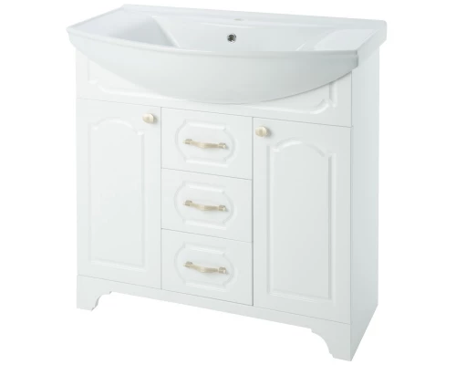 Тумба с раковиной белый глянец 106,5 см Bellezza Тиффани 4630518110012 + 4620008197340