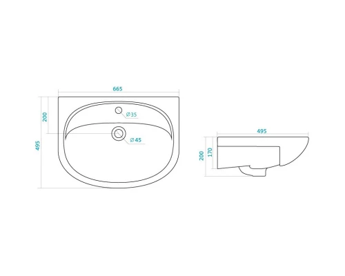 Тумба с раковиной белый глянец 66,5 см Bellezza Стелла 4636010090012 + 4620000141426