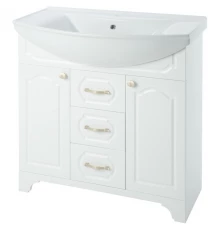 Тумба с раковиной белый глянец 76 см Bellezza Тиффани 4630512110018 + 4620008197470