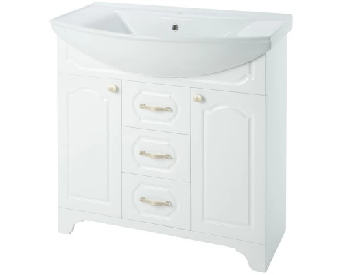 Тумба с раковиной белый глянец 76 см Bellezza Тиффани 4630512110018 + 4620008197470