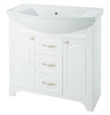 Тумба с раковиной белый глянец 86,5 см Bellezza Тиффани 4630514110016 + 4620008197357