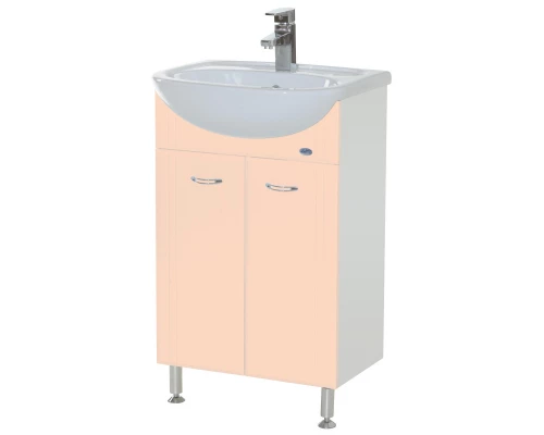 Тумба с раковиной бежевый глянец/белый глянец 61,5 см Bellezza Уют 4635009240070 + 4620008192772