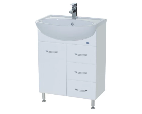 Тумба с раковиной белый глянец 61,5 см Bellezza Уют 4635009140011 + 4620008192772