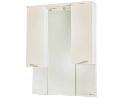 Зеркальный шкаф 96x100,3 см бежевый глянец/белый глянец Bellezza Эйфория 4619117180077