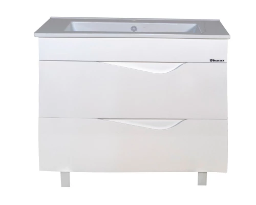 Тумба с раковиной белый глянец 106,5 см Bellezza Эйфория 4639118660019 + 4640021064740