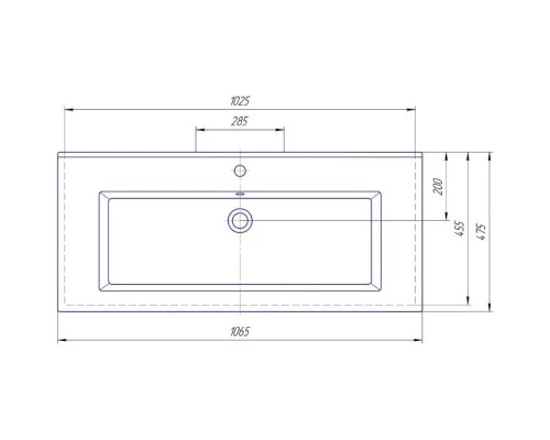 Тумба с раковиной черный глянец/белый глянец 106,5 см Bellezza Эйфория 4639118660040 + 4640021064740