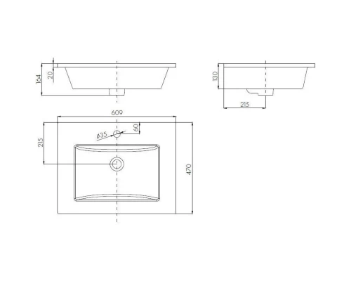 Тумба с раковиной белый глянец 60,9 см Bellezza Эйфория 4639109000015 + 4640013393575