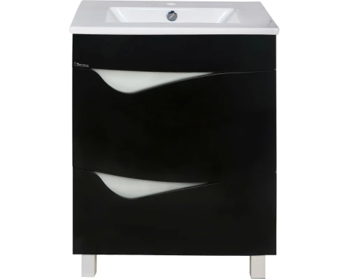Тумба с раковиной черный глянец/белый глянец 60,9 см Bellezza Эйфория 4639109660042 + 4640013393575