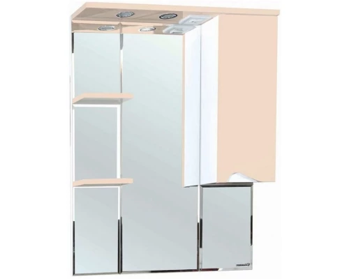 Зеркальный шкаф 75x100,3 см бежевый глянец/белый глянец R Bellezza Эйфория 4619113001079