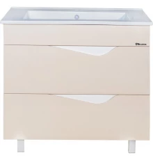 Тумба с раковиной бежевый глянец/белый глянец 85 см Bellezza Эйфория 4639114000079 + 4640021062227