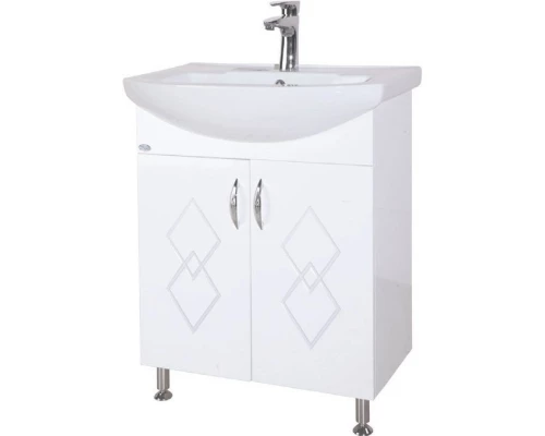 Тумба с раковиной белый глянец 50 см Bellezza Элеганс 4638606240016 + 4620008195766