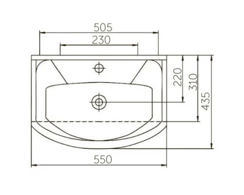 Тумба с раковиной бежевый глянец/белый глянец 55 см Bellezza Элеганс 4638608240076 + 4620008195551
