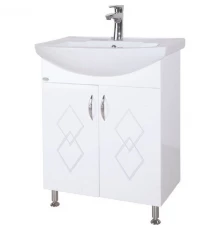 Тумба с раковиной белый глянец 60 см Bellezza Элеганс 4638609240013 + 4620008196114