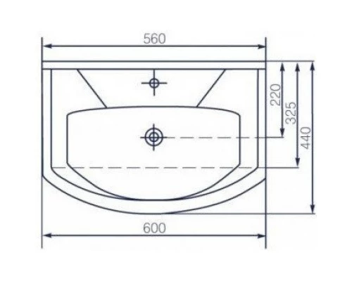 Тумба с раковиной белый глянец 60 см Bellezza Элеганс 4638609240013 + 4620008196114