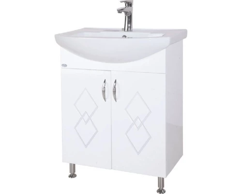 Тумба с раковиной белый глянец 66 см Bellezza Элеганс 4638610240019 + 4620008192475