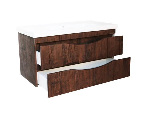 Тумба с раковиной орех 100,5 см Bellezza Санриса 4630117270438 + 4660018641259