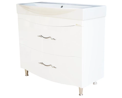 Тумба с раковиной белый глянец 103 см Bellezza Сесилия 4639718110013 + 4640021061800