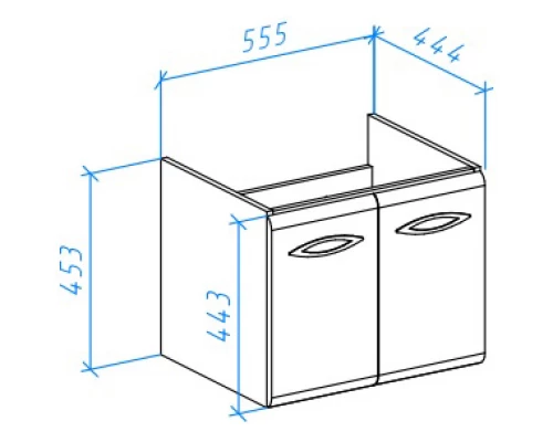 Тумба белый глянец 55,5 см Bellezza Джела 4639809540019