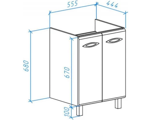 Тумба белый глянец 55,5 см Bellezza Джела 4639809240018