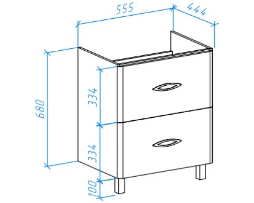 Тумба белый глянец 55,5 см Bellezza Джела 4639809110014
