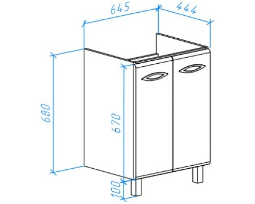 Тумба белый глянец 64,5 см Bellezza Джела 4639811660019