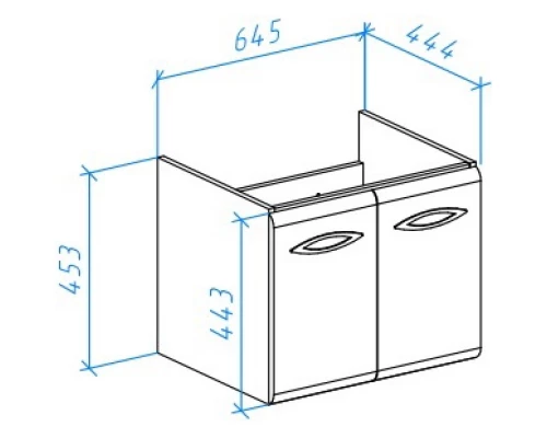 Тумба белый глянец 64,5 см Bellezza Джела 4639811540014