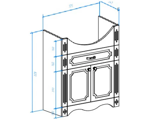 Тумба белый глянец 72,5 см Bellezza Кантри 4639912000011