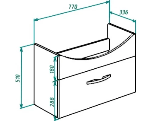 Тумба с раковиной белый глянец 79,5 см Bellezza Анкона 4639613190011 + 4690311008985