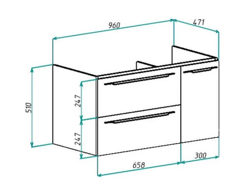 Тумба капучино 96 см Bellezza Луиджи 4639217270454