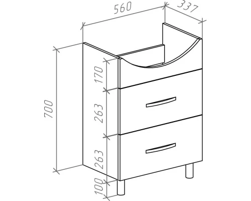 Тумба белый глянец 56 см Bellezza Анкона 4639609110016