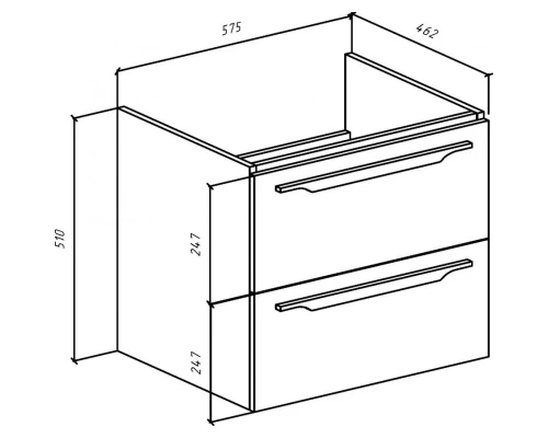 Тумба капучино 57,5 см Bellezza Луиджи 4639209270455