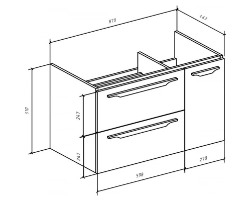 Тумба серый 87 см Bellezza Луиджи 4639215272429