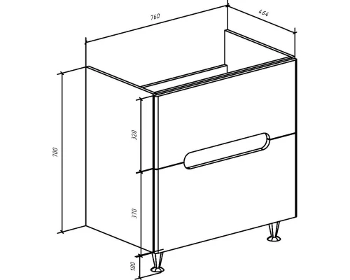 Тумба с раковиной бежевый глянец 80 см Bellezza Андрэа 4639013110077 + 4660018640207