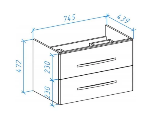 Тумба с раковиной красный глянец/белый глянец 80 см Bellezza Рокко 4635313670037 + 4620000148579