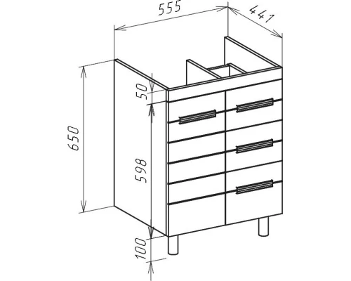 Тумба белый глянец 55,5 см Bellezza Сиена 4633909670010