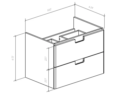 Тумба черный глянец/белый глянец 66,2 см Bellezza Пегас 4630411270042