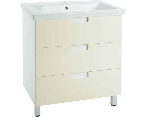 Тумба бежевый глянец/белый глянец 76,2 см Bellezza Пегас 4630413140077