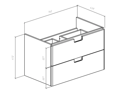 Тумба белый глянец 76,2 см Bellezza Пегас 4630413270019