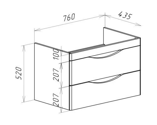 Тумба капучино 76 см Bellezza Санриса 4630113180458