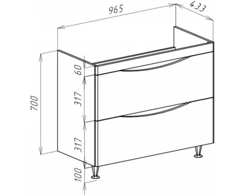 Тумба с раковиной белый глянец 100,5 см Bellezza Санриса 4630117000011 + 4660018641259